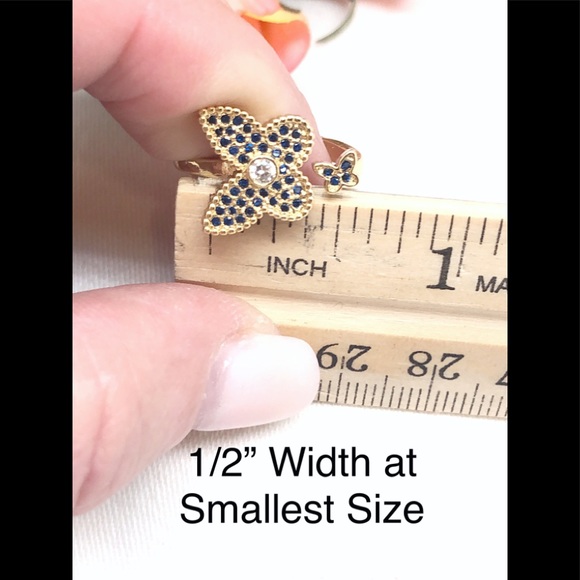 Sapphire Diamond CZ Butterfly Ring in Gold Filled, NWT. September Birthstone - Picture 10 of 11